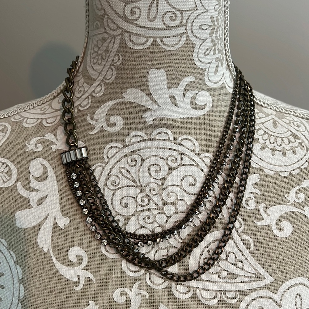 Dark gold statement necklace